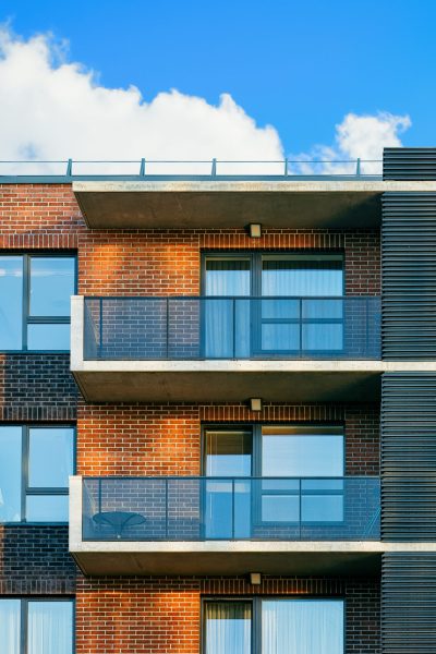 Facade of modern luxury building exterior concept.
